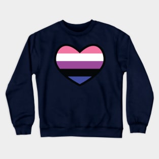 Genderfluid Flag Heart Crewneck Sweatshirt